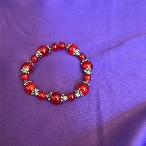 Elegant Red Beaded Bracelet